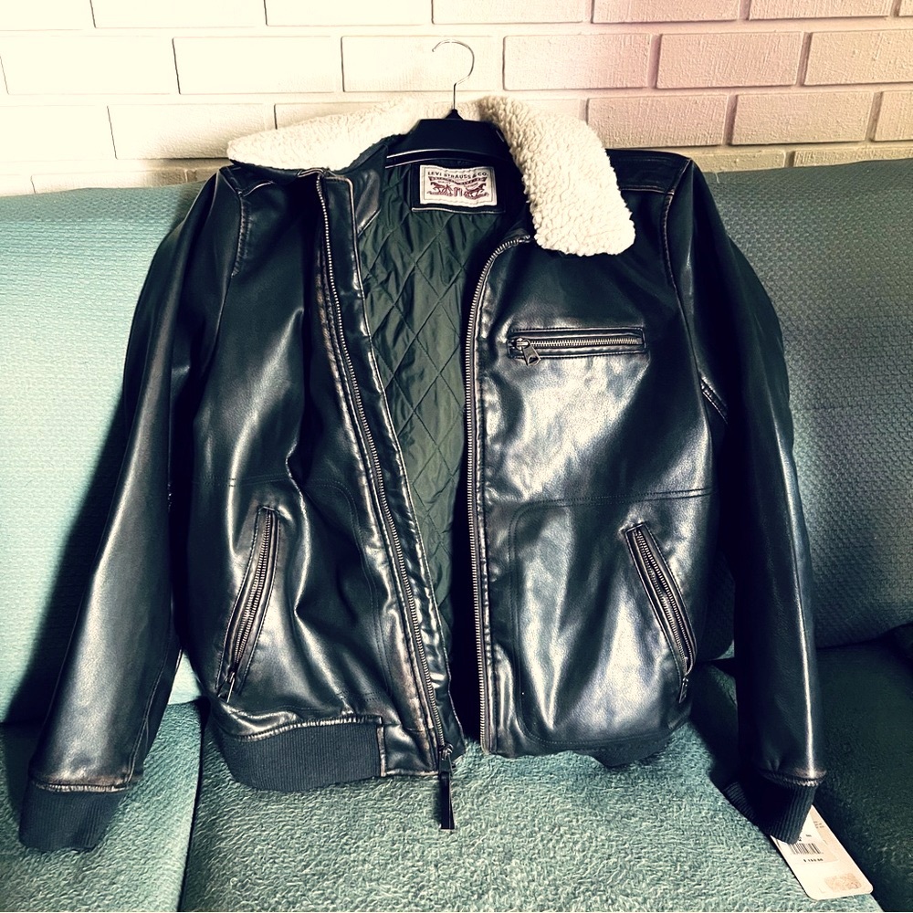 Brand new with tags Levi’s Faux Leather bomber type coat/jacket